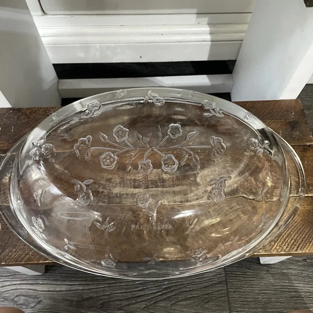 1960s Anchor Hocking Savannah Clear Oval‎ 2qt. Casserole Dish w/Covered Lid